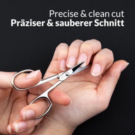 marQus - Tijeras rectas para uñas fabricadas en Alemania Solingen incl. estuche para el corte preciso de uñas adecuadas como tijeras para uñas de manos y pies