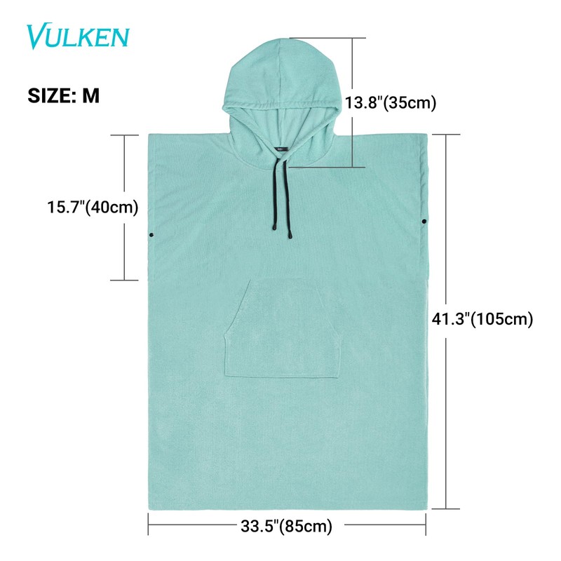 Vulken Thick Hooded Beach Towel Changing Robe, Surf Poncho for