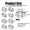 Eowppue 9pcs Stainless Steel Rings,Men's Silver Rings Stainless Steel Spinner