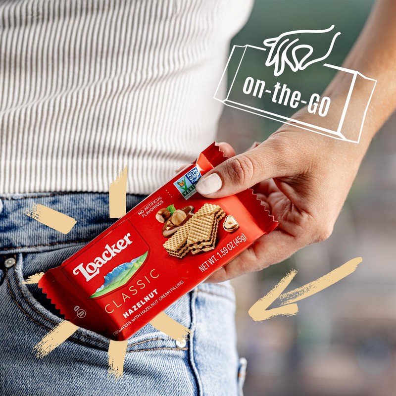 Loacker Classic Hazelnut Wafers - Premium Crispy Wafer Cookies with