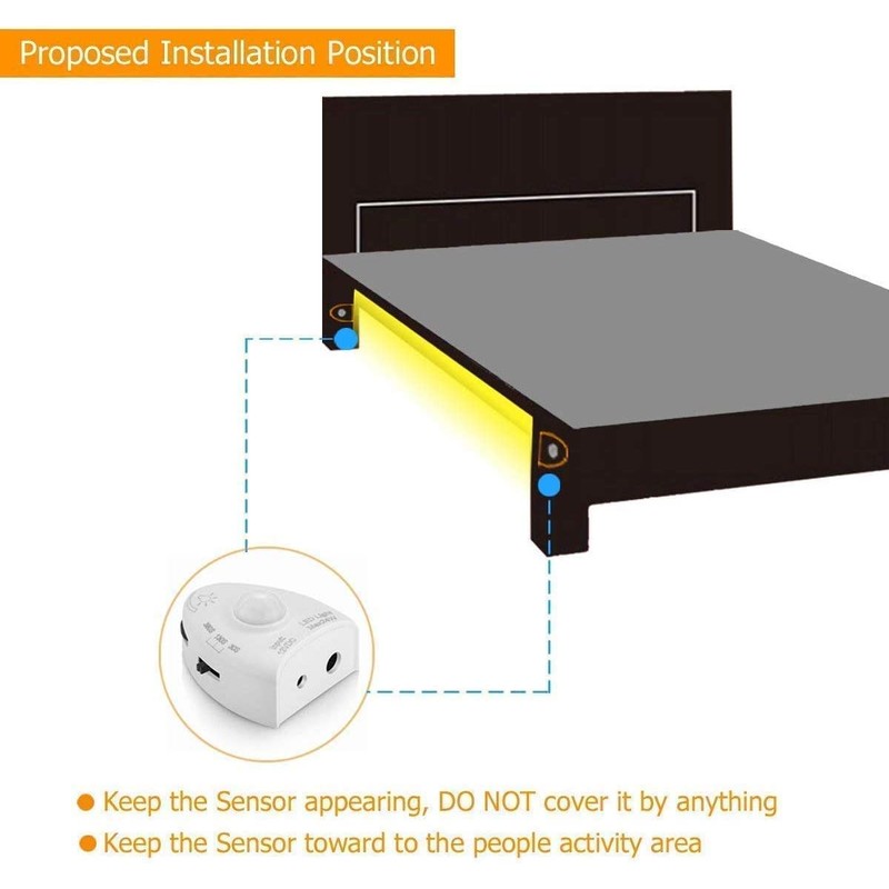 LED Bed Light With Motion Sensor, Bed Light Bar, Night