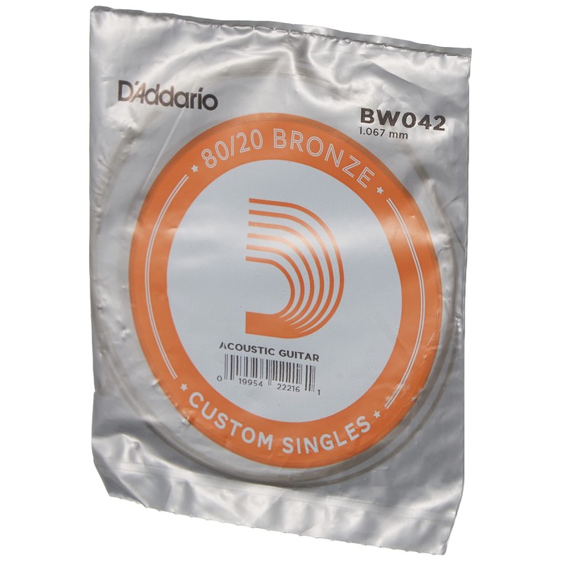 D'Addario .042 Bronze Wound Single String for Acoustic Guitar