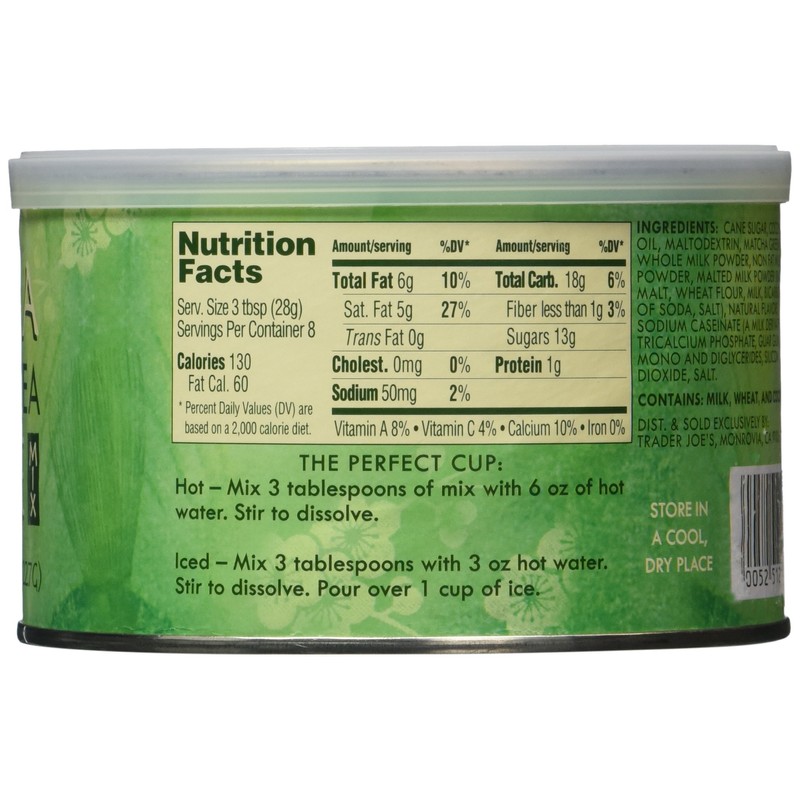 Trader Joe's Matcha Green Tea Latte 8 Oz, 2 Pack