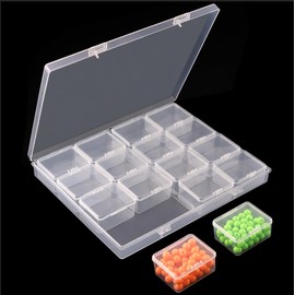 RJ-Sport 16 Grids Diamond Art Bead Organizer Box, Compact & Portable Clear Plastic Case for Jewelry & Gems Storage and Organizing