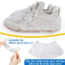 MAQIHAN 100pcs(50PRS) Shoe Covers Disposable - Portable Size Save Space for Rainy Days Waterproof Booties Covers Plastic Rain Shoe Protector Foot Covers For Indoors Reusable Travel for Women Men