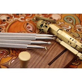 Leather Stamps Tool Beveling Undercut Beveler Stamping 304 Stainless Steel Carving DIY LeatherCrafts Tools (Full Set, 4pcs (XS+S+M+L))