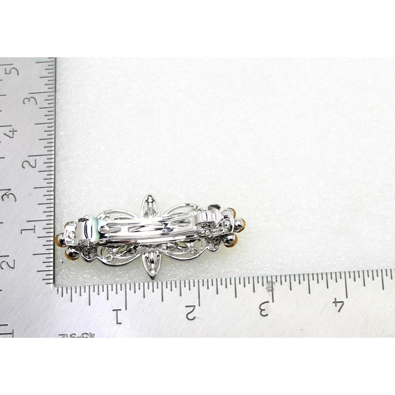 Faship Gorgeous Light Blue Rhinestone Crystal Flora Hair Barrette Clip