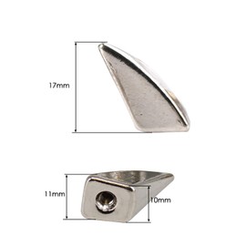 WedDecor Dragon Claw Spikes Metallic Screw-Back Horn Shaped Punk Studs for DIY Leathercraft, Goth Clothing Fashion Accessories, 11mm x 17mm, Silver, 50pcs