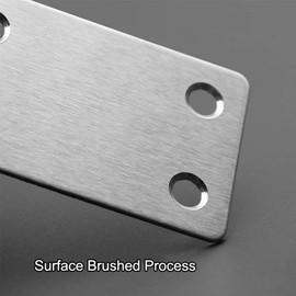 ZHIQIN 10pcs 60 X 38mm Mending Plates Stainless Steel Straight Support Shelf Flat Bracket Mending Plates Furniture Repair Plate Fixing Joining with Holes