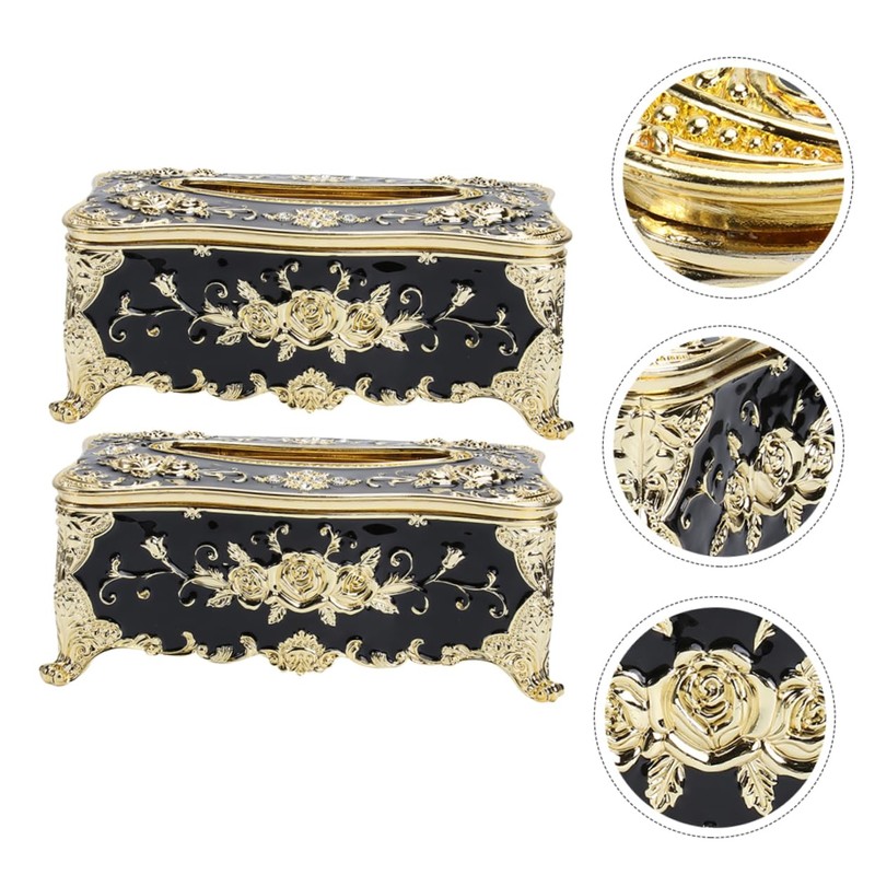 BUGUUYO Box Tissue 2pcs Decorative Tissue Holder Desktop Napkin Organizer