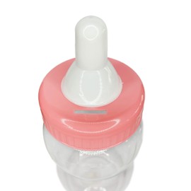 Crafts Central Jumbo Plastic Fillable Baby Shower Milk Bottle, Coin Bank, Favor Decoration (Pink, 15" Inch)