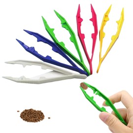 5 Pieces Plastic Tweezers Feeding Reptile,Plastic Anti-Slip Long Tweezers,for Feed Snakes,Lizard Tortoise,Gecko,for Beads Children Handmade DIY Crafts.