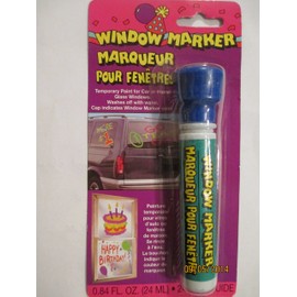 Window Marker, Dark Blue (Temporary Paint for Car or Home Windows - Washes Off with Water)