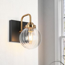 KSANA Sconces Wall Light, Black Wall Lights for Bedroom Modern Mid-Century Wall Light Fixtures for Living Room, Hallway, Bathroom