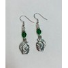 Green crystal Spartan, Gladiator or Trojan Earrings on sterling silver