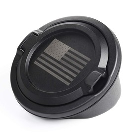 Savadicar Gas Cap Cover, Fuel Tank Door for 2018-2025 Jeep Wrangler JL JLU 4xe 2/4 Door, ABS + Aluminum Alloy Construction, USA Flag, Exterior Accessories, Black