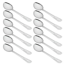 OCS Parts Professional Series Set of 12 Cooking Spoons | 11-Inch Stainless Steel Stirring and Basting Spoon for Home and Commercial Kitchens | Dishwasher Safe (12, 11-Inch)