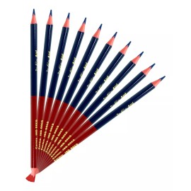 Vaga Lápiz Bicolor Triangular Caja Con 10 Pzs Indra Azul Carmin
