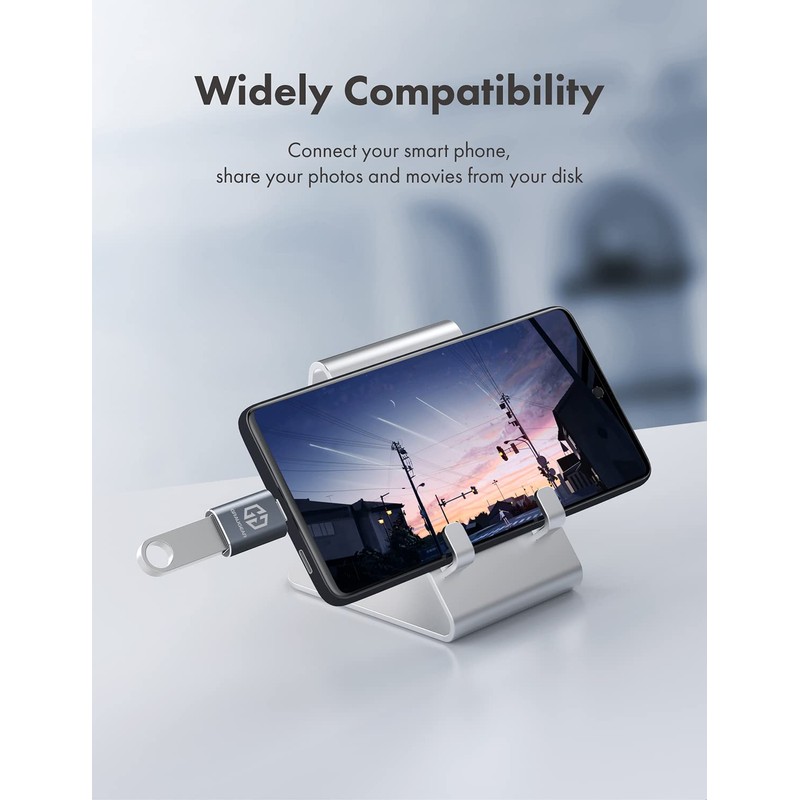 GRAUGEAR USB-C Adapter, Fast Data Transfer, Up to 10Gbps, USB