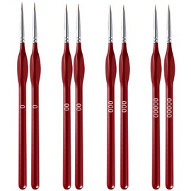 LAINIKE 8Piece Fine Detail Brushes Set, Miniature Brush, Paint by number Brushes, Model Making Detail Brush, Artist Paint Brushes, for Nail Art, Acrylic, Models, Oil Painting,Line Painting,Watercolor