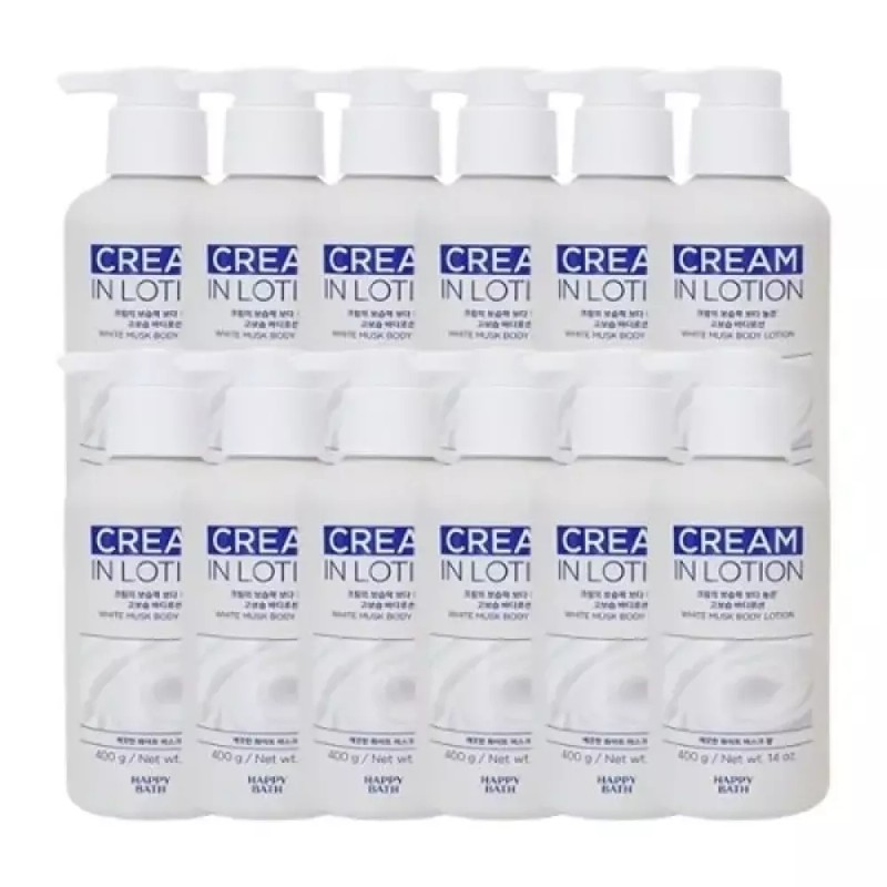 Happybath [해피바스] 크림인 로션 화이트머스크 바디로션 400g x12 Happybath Cream