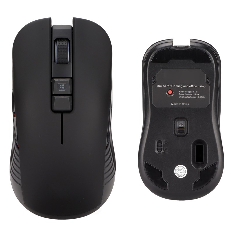 Wireless Mechanical Mouse 2.4G Rechargeable 3600DPI Ergonomic Gaming Mouse for