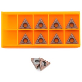 TANOMATE 10pcs TCMT32.51 TCMT16T304 Indexable Carbide Turning Insert Lathe Cutting Tools for Stainless Steel, GM Chipbreaker