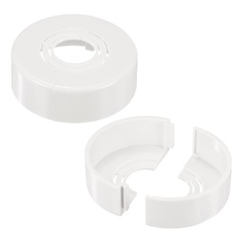 M METERXITY 2-Pack Cuttable Wall Split Flange, for 0.8/1/1.2 Inch(20/25/32mm) OD Pipe ABS Escutcheon Plate Round Plumbing Cover Plates for Water Pipe/Faucet [20mm Height, White]