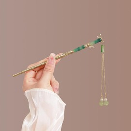 Women's metal hair clip accessories, suitable for knotting and curling -5-piece set of gold traditional Chinese hair clips, vintage wedding hair accessories