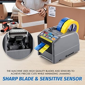 Automatic Tape Dispenser, Electric Ribbon Cutting Machine, Upgraded Silicone Wheel for 6-60mm Width Tape/Ribbon, Max. Cutting Length 999mm, 110V, Unsu