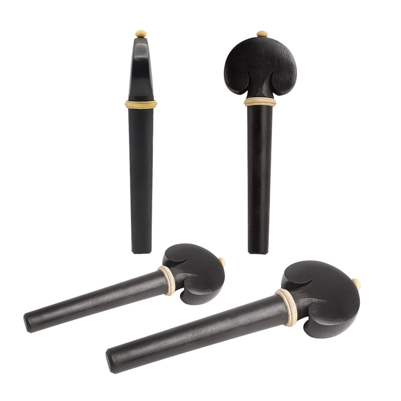 4Pcs Cello Tuning Pegs Smooth Fine Adjustment Ebony Wood Orchestral