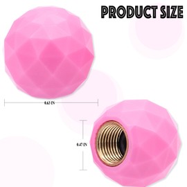 MEAJOO 4PCS Sparkle Ball Style Tire Valve Stem Caps, Air Caps Cover, with Rubber O-Ring, Palstic Air Leakproof Valve Caps Cover fits Cars, Trucks, Bikes, Motorcycles, Bicycles Tire Caps(Pink)