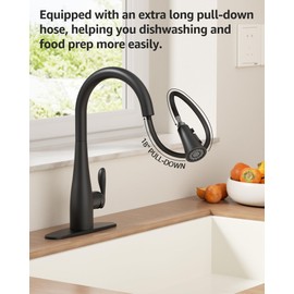 Mbillion Kitchen Faucets, Brushed Nickel Kitchen Faucet with Pull Down Sprayer, High Arc Single Handle Spot Resist Stainless Sink Faucets, Kitchen Sink Faucet for Farmhouse Camper Laundry Rv Bar Black