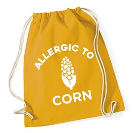 Hippowarehouse Allergic to Corn Drawstring Cotton School Gym Bag 37cm x 46cm, 12 litres