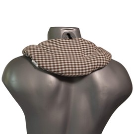 Cherry Stone Neck Pillow with Chambers, Brown/White, Cherry Stone Pillow, Neck Pillow, Heat Cushion for Neck