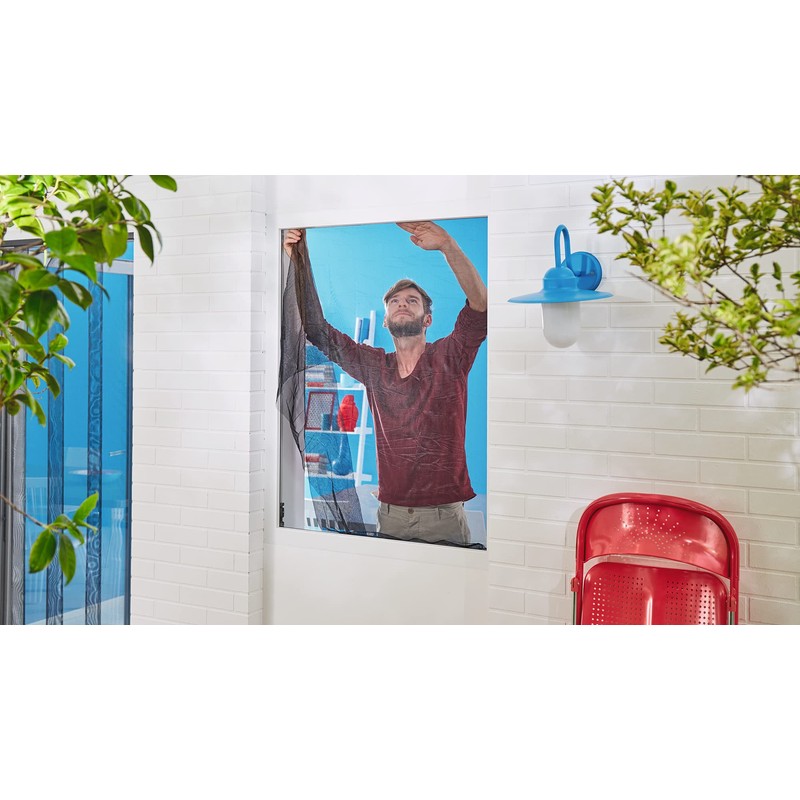 tesa 55672-00021-02 Fly screen for windows, standard quality, anthracite, transparent,