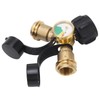 2 Way Propane Gas Splitter Brass POL to Qcc1 Y