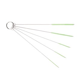 10" Tube Cleaning Brush Set, Green, 5 Pack Small, Nylon Straw Brushes with Flexible Handles for Bottle, Straws, Pipe, Keyboard, Glass, Guns, Detailing and Deep Cleaning