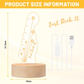 YPLonon Light Up Gitarren Plektrum Halter Leuchtender Gitarren Pick Halter aus Acryl mit Holzsockel Plektrenhalter in Form Einer Gitarrenkopfplatte zur Aufbewahrung und Präsentation Von Plektren