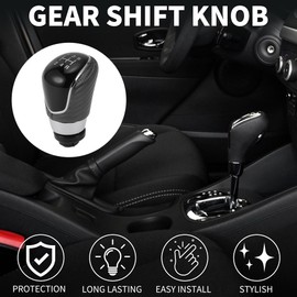 TUCKBOLD 5 Speed Manual Gear Shifter Knob for Ford B-Max | Front Automotive Gearbox Stick Shifter Lever Knob Black Plastic Faux Leather 1 Pcs