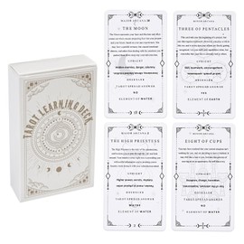 GINCEVHY 78 Clear Text Pattern Tarot Cards, Classic Tarot Learning Deck Fortune Telling Game with Meanings on Them for Beginner (Tarot Learning Deck)