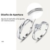Anillo Pareja Ajustable, Plata de Ley 925 Anillos de Compromiso,