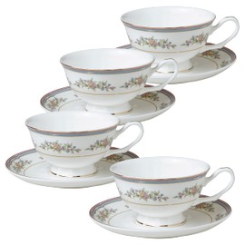 Gracie Bone China Claire's Bouquet Teacup And Saucer 8-Ounce (Set of 4)…