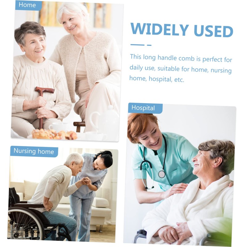 TOVINANNA Elderly Hair Comb Long Handle Comfortable Com for Disabled