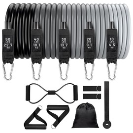 Exercise and Resistance Bands Set, Workout Bands Strength Fitness Straps Heavy Duty Adjustable Streching Bands for Home Gym Yoga