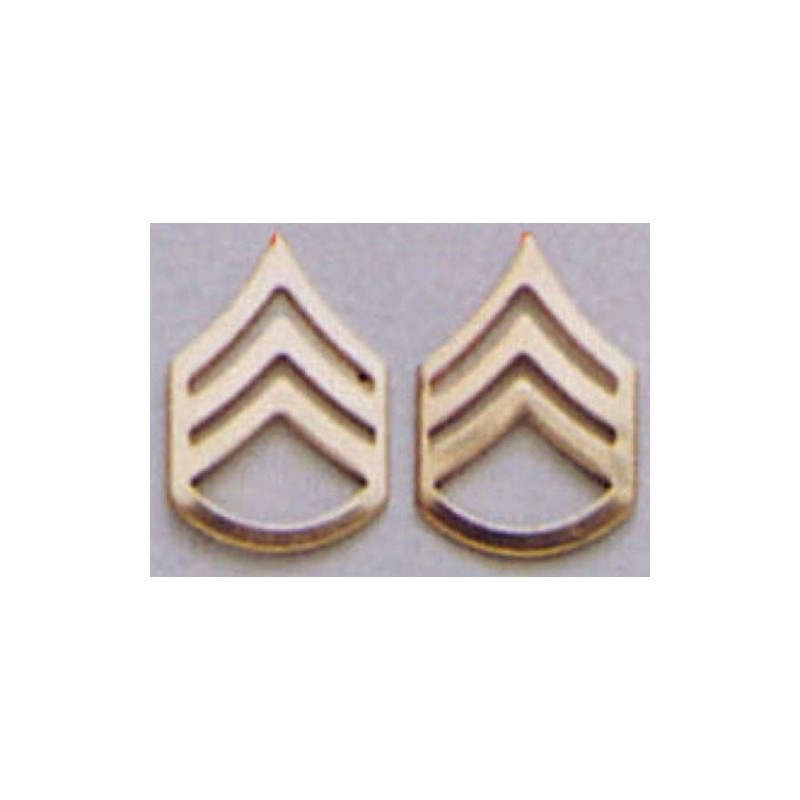 STAFF SERGEANT POLISHED INSIGNIA - 22KT GOLD PLATED!
