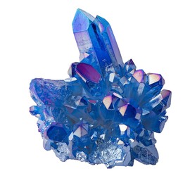 DECHOUS Natural Crystal Cluster Geode, Blue Raw Quartz Geode Crystal Cluster Stone Small Healing Crystals for Home Decoration, Healing, Meditation