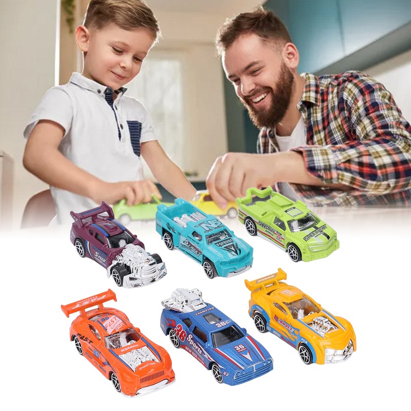 6pcs 1:64 Scale Alloy Racing Cars Set High Simulation Collectible