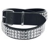 Black Premium by EMP Unisex Black Triple Row Rivet Belt,