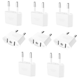 VIEVRE Pack of 8 Us to EU Adapter, Adapter USA Germany Plug, Adapter Usa, Us Adapter Eu, Plug Adapter, Us Plug Adapter to Eu, USA Adapter Socket, US to 2 Pin Germany (White)